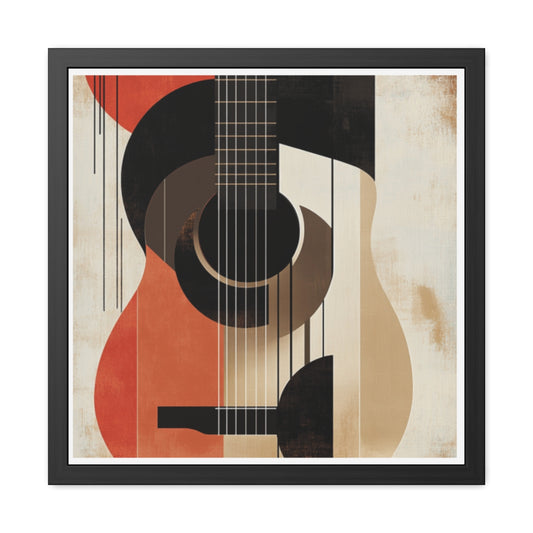 Art Deco Guitar - Framed Poster